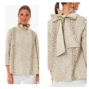 Tuckernuck Faye Royal Antelope Bow Back Blouse Size M